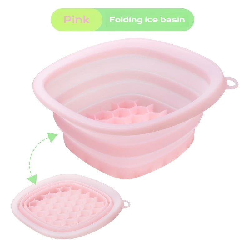 Collapsible Silicone Face Ice Bath Tray Cold Therapy for Facial Puffiness Portable Cryo Skin Tool Travel Beauty Bowl Facial Tool