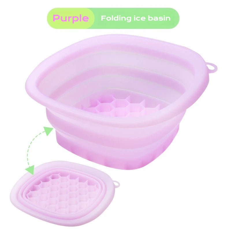 Collapsible Silicone Face Ice Bath Tray Cold Therapy for Facial Puffiness Portable Cryo Skin Tool Travel Beauty Bowl Facial Tool